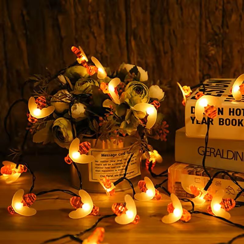Solar Honey Bee String Lights for Garden and Outdoor Decoration
