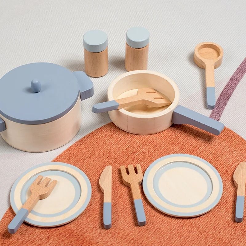 Wooden Simulation Kitchen Role Play Toy Set