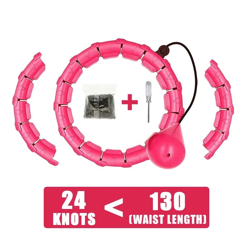 Weighted Fitness Circle Hoop with Adjustable Detachable Knots
