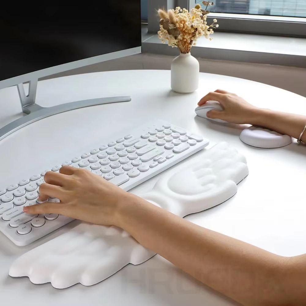 Angel Wing Memory Foam Wrist Rest Set – Ergonomic Keyboard and Mouse Pad Support