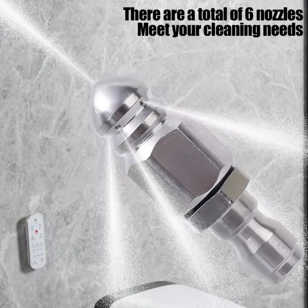G1/4 Pressure Washer Sewer Jetter Nozzle Mouse Head Drain Cleaner Tip for Pipe Flushing, Clog Removal, Power Spray