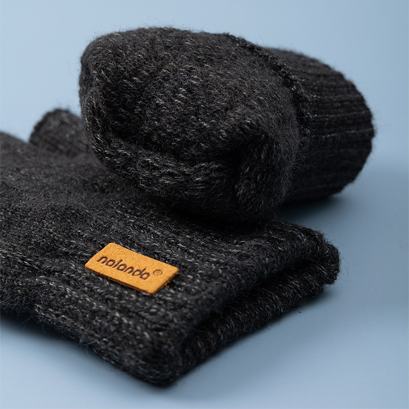 Fashion Winter Autumn Knitted Finger less Gloves, Warm Plush Touchscreen Gloves for Men and Women