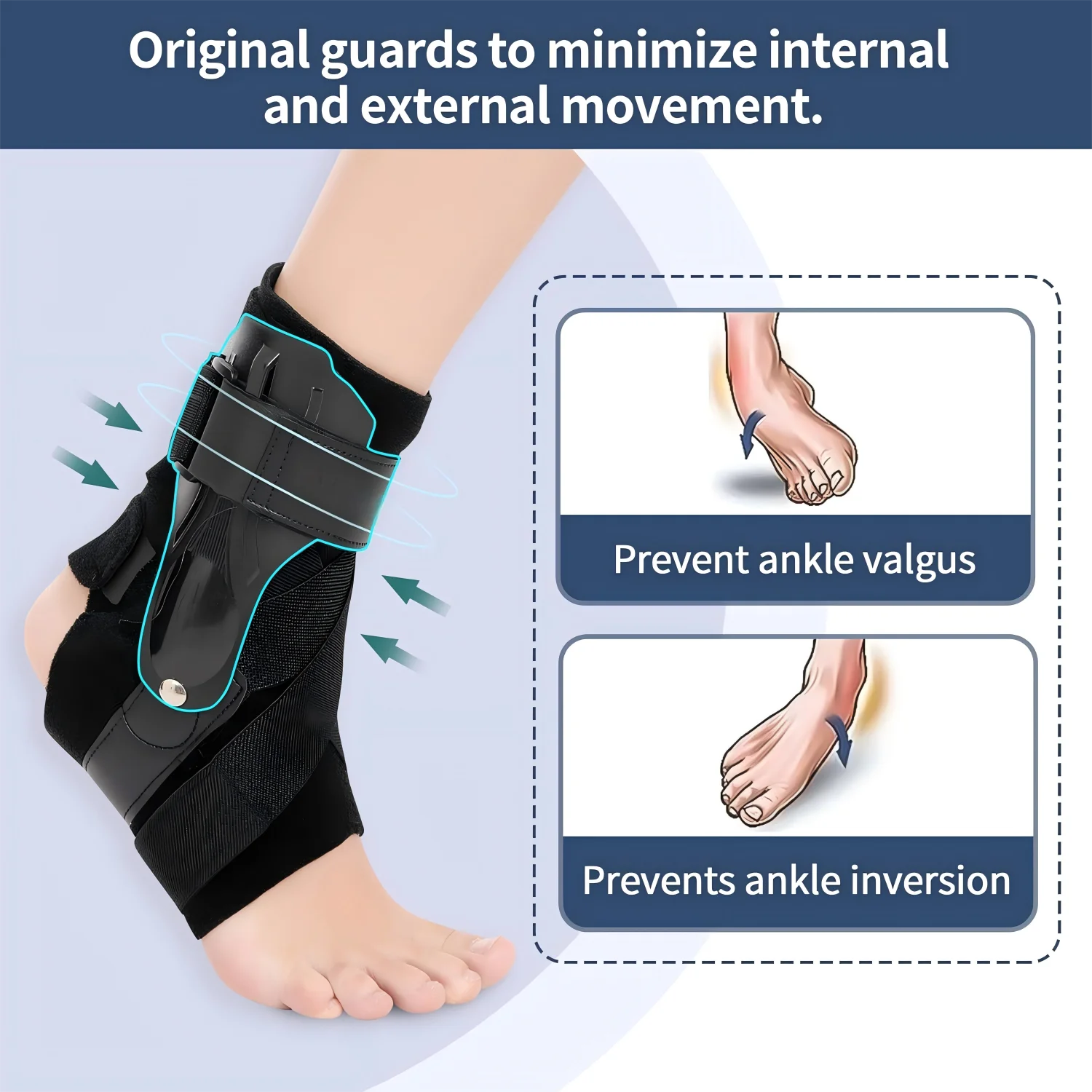 Ankle Splint Stabilizer with Side Stabilizers for Sprained Ankle, Ankle Brace Support for Tendonitis Recovery