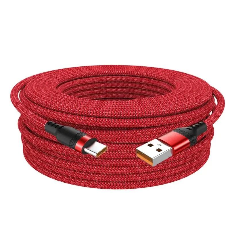 Extra Long USB C Fast Charging Cable Nylon Braided 6A Data Wire