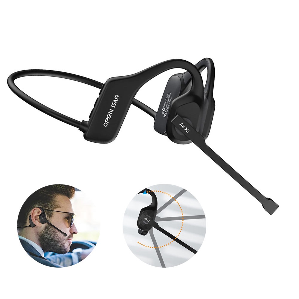 Wireless Open Ear Noise Cancelling Headset, Bluetooth ENC Call Elimination, Computer Headphones with Boom Microphone