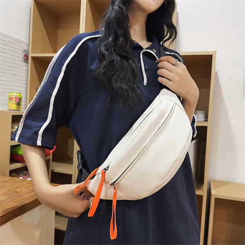 Mens Casual Chest Bag Trendy Small Sports Crossbody Bag Unisex Nylon Mobile Waist Bag, Lightweight Shoulder Bag