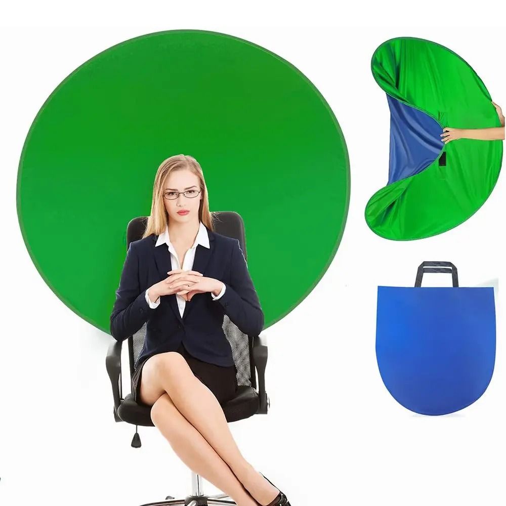 Studio Chair Chromakey Backdrop | High-Fidelity Green & Blue Screen Photography Kit