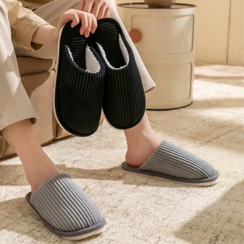Winter Warm Plush Slippers – Comfortable Non-Slip Indoor Home Shoes
