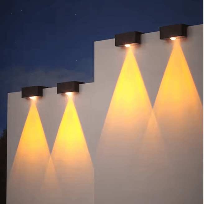 Solar Outdoor Wall Step Light Set