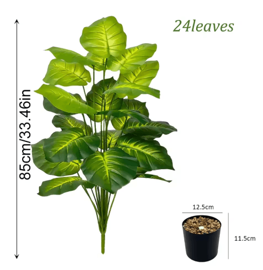 Artificial Areca Palm Plant in Pot Realistic Indoor Outdoor Decorative Fake Palm Tree (24 Leaves)