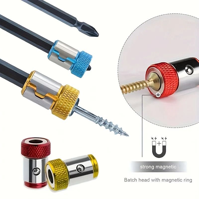 Universal Magnetic Screw Ring Drill Bit Set Non Slip Magnetized Bits