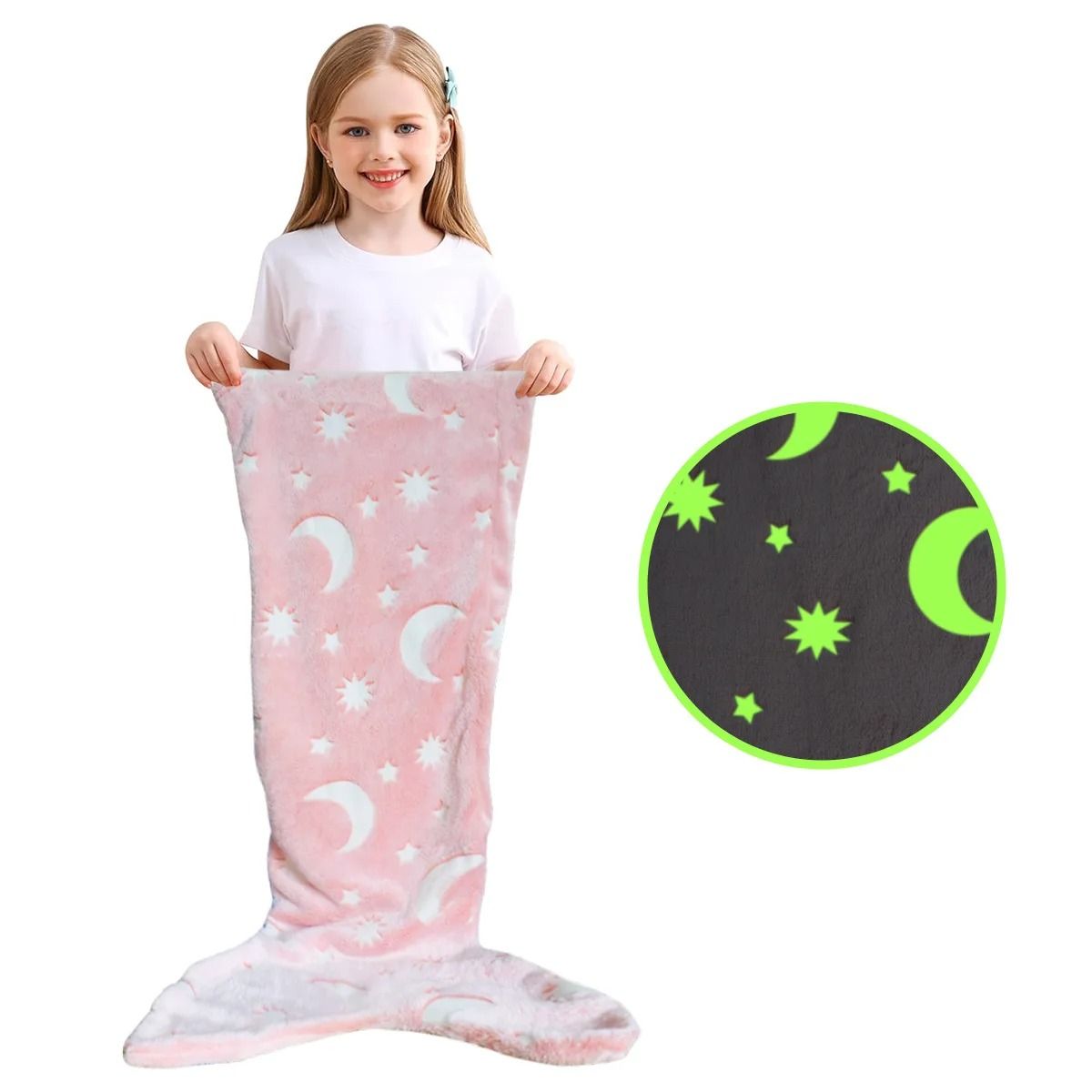 Glow-in-the-Dark Mermaid Tail Blanket
