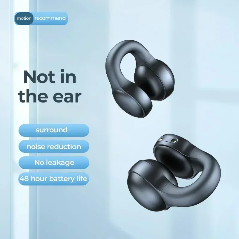 Wireless Bone Conduction Headphones - Bluetooth Earphones with Mic, Waterproof Sports Earbuds, Transparent Earring