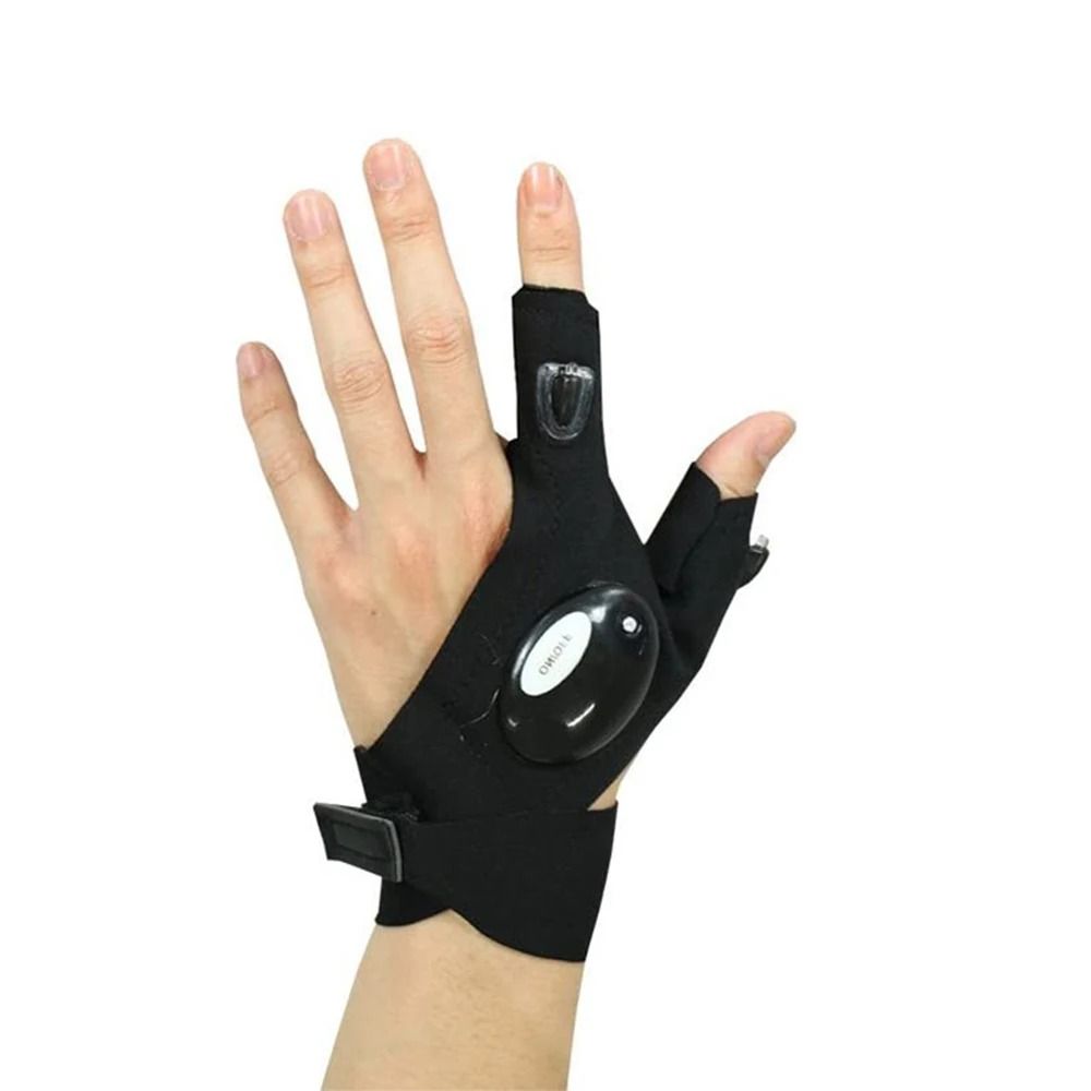 LED Lighting Fingerless Flashlight Gloves