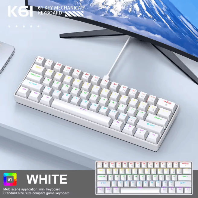 APAYADO K61 Mini Mechanical Keyboard 60 Percent Gaming Keyboard with RGB