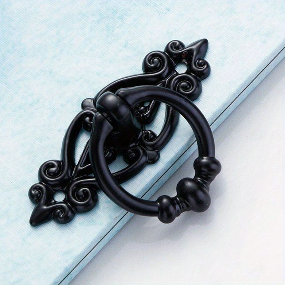 Vintage Cabinet Ring Pull Handles Set Antique Zinc Alloy Drawer Knobs for Furniture Upgrade