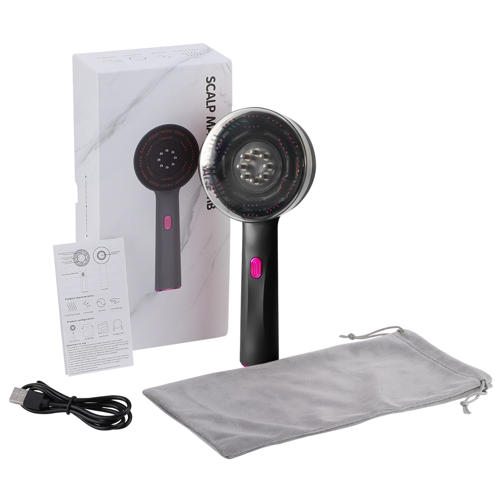 Electric Hair Regrowth Brush with Infrared Light, Scalp Massage & Anti-Hair Loss Scrubber