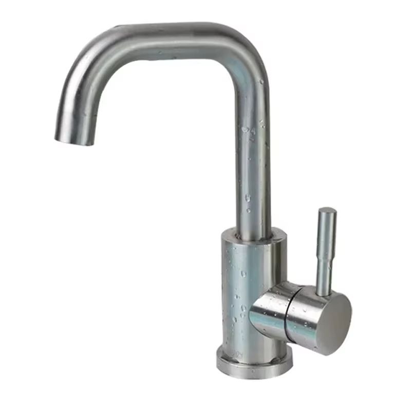 304 Stainless Steel Bathroom Basin Faucet – 360° Rotating Hot and Cold Mixer Tap with Single Handle