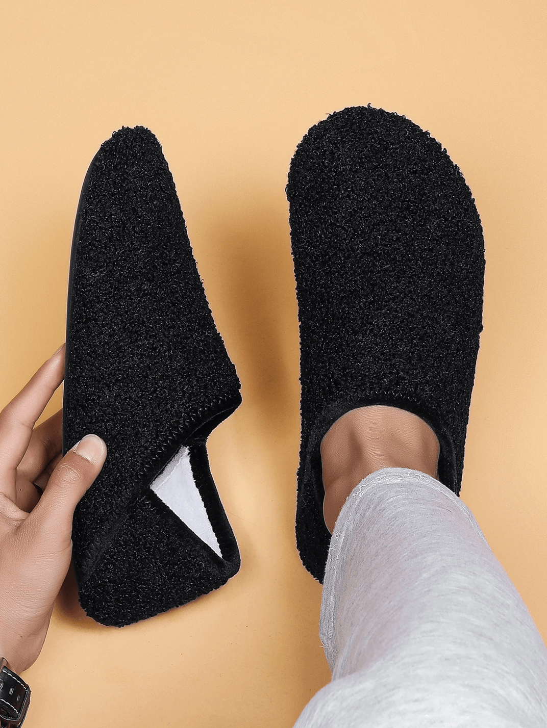 CozyStep Indoor Cotton Slippers for Men Soft Fleece Non Slip Lightweight House Shoes