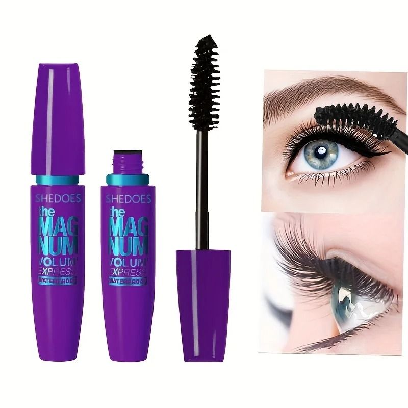 4D Black Waterproof Mascara Lengthening Thickening and Curling Liquid Fiber Lash Makeup