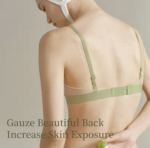 SUJIIN Seamless Wireless Triangle Lace Bra with Beautiful Back Design