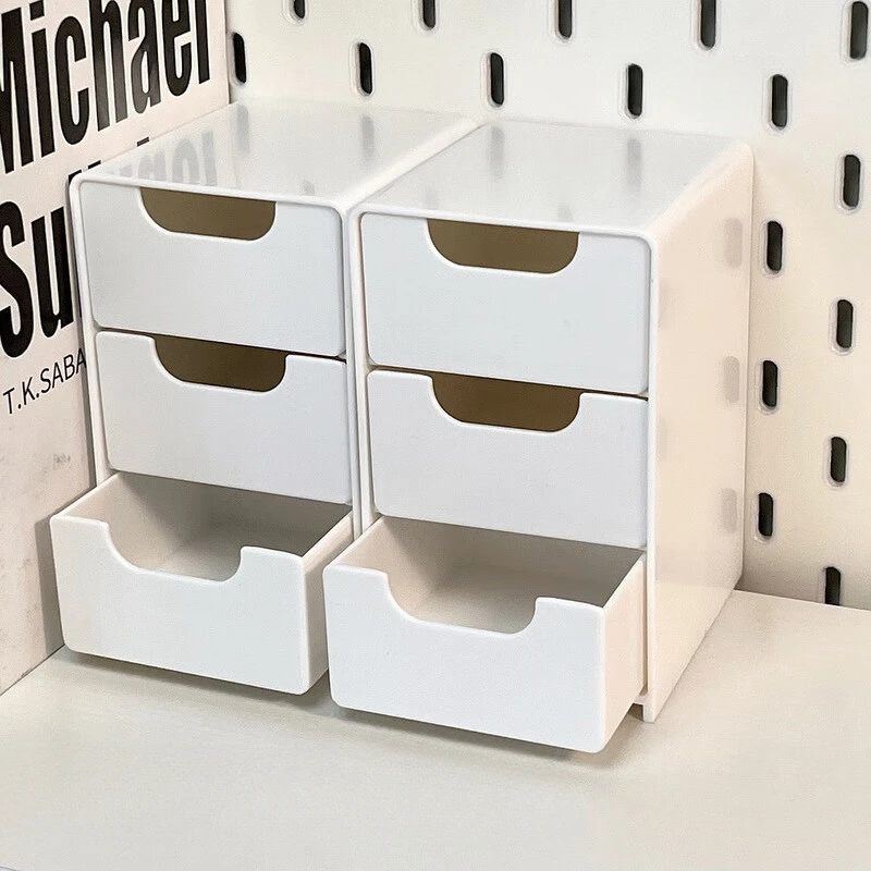 Chic 3-Tier Desk Organizer with Drawers for Office Supplies, Jewelry and Cosmetics Storage, Portable Divider Box