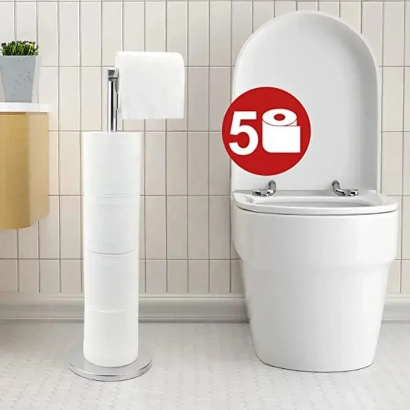 Stainless Steel Floor Paper Towel Holder for Bathroom or Kitchen