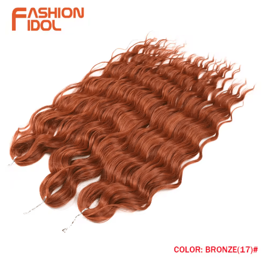 Anna Hair 24 Inch Loose Deep Wave Synthetic Crochet Braiding Hair Ombre Blonde Water Wave