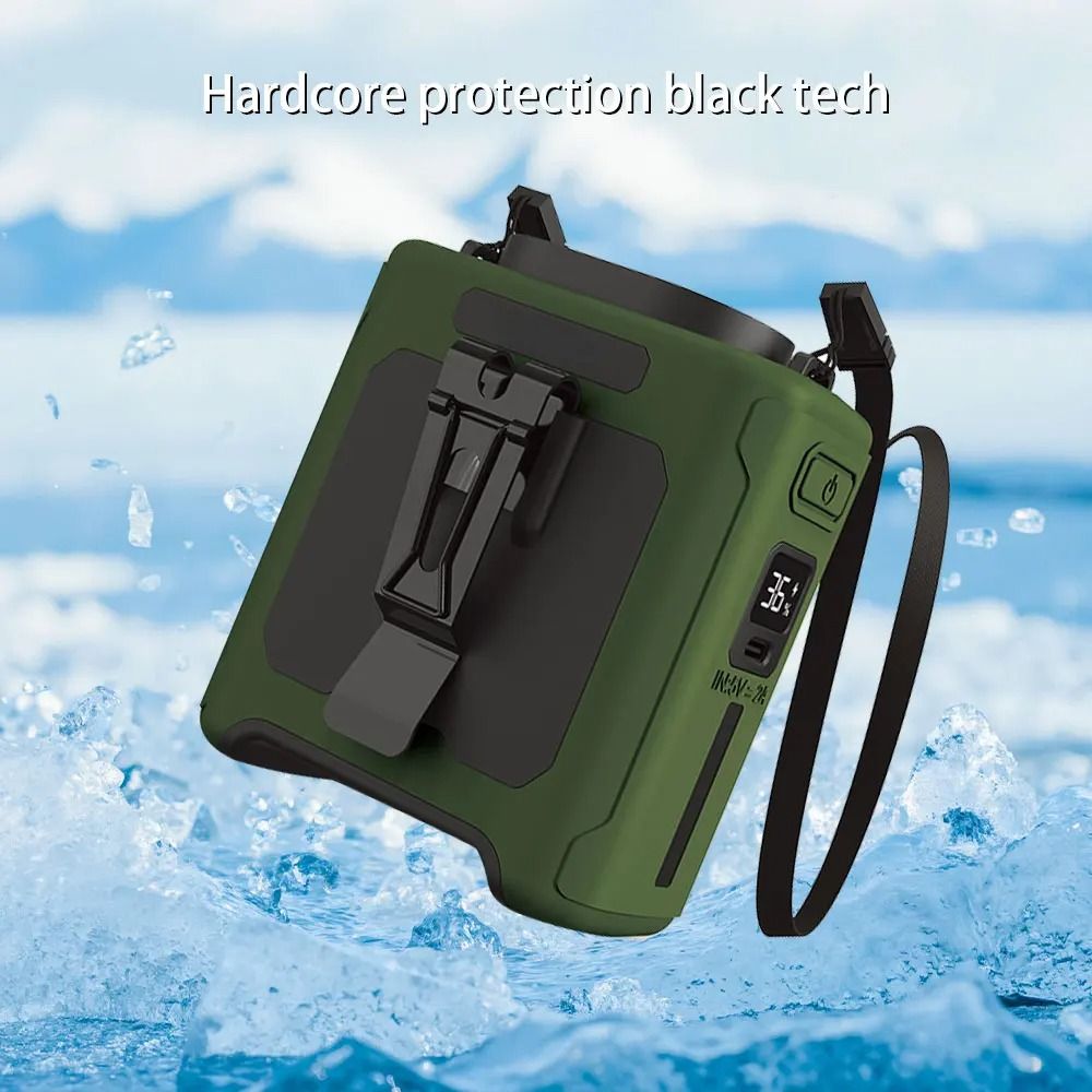 10000mAh Waist Fan 5 Speeds with Light Wearable Neck Fan