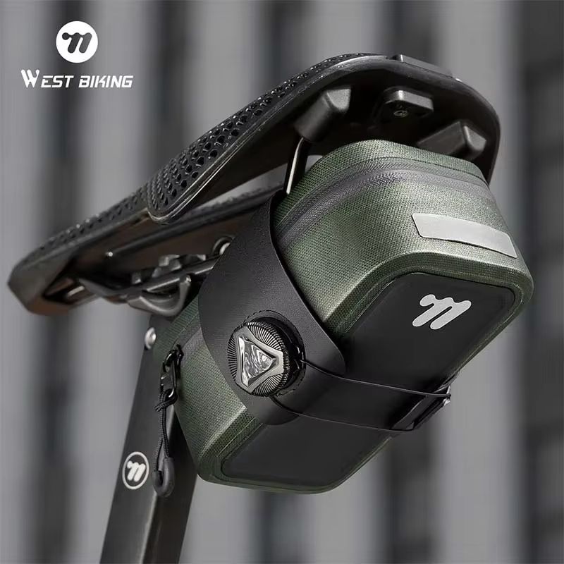 WEST BIKING 0.5L waterproof bike saddle bag Seamless TPU Under Seat Mini Tail Pouch