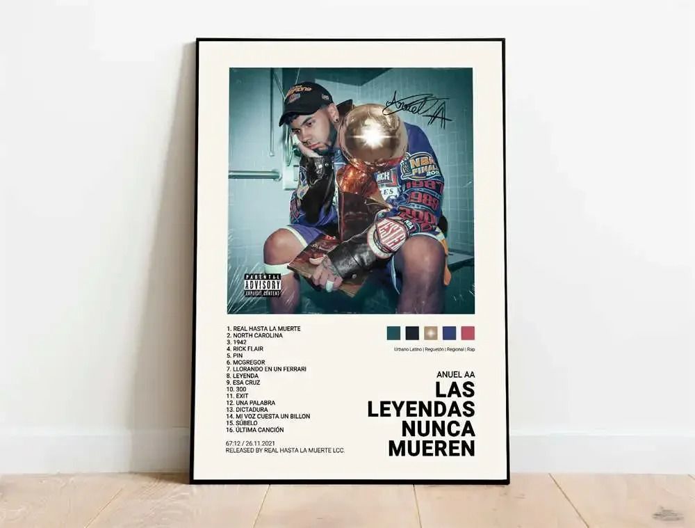 Latin Rap Music Poster Canvas Album Cover Aesthetic Wall Art Print