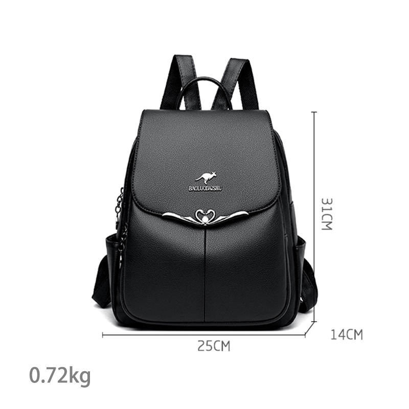 Elegant PU Leather Women Backpack Stylish Travel & School Shoulder Bag