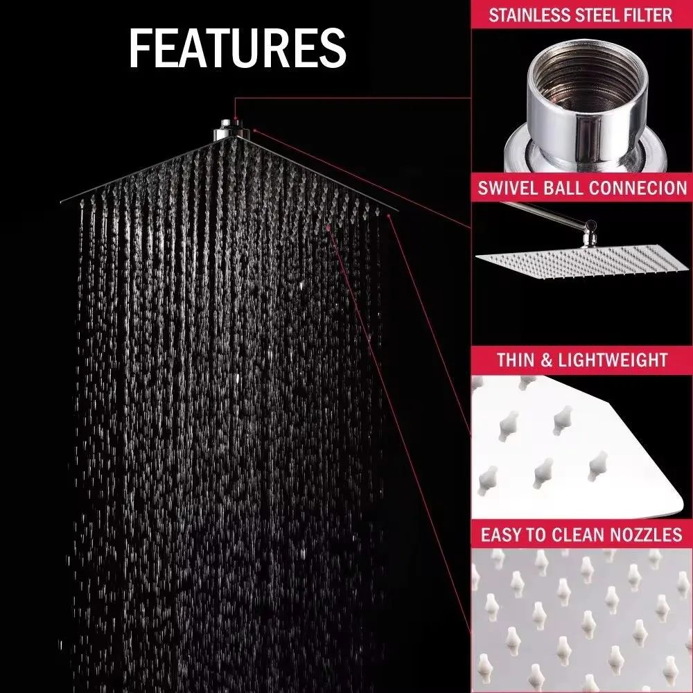 High Pressure Waterfall Shower Head