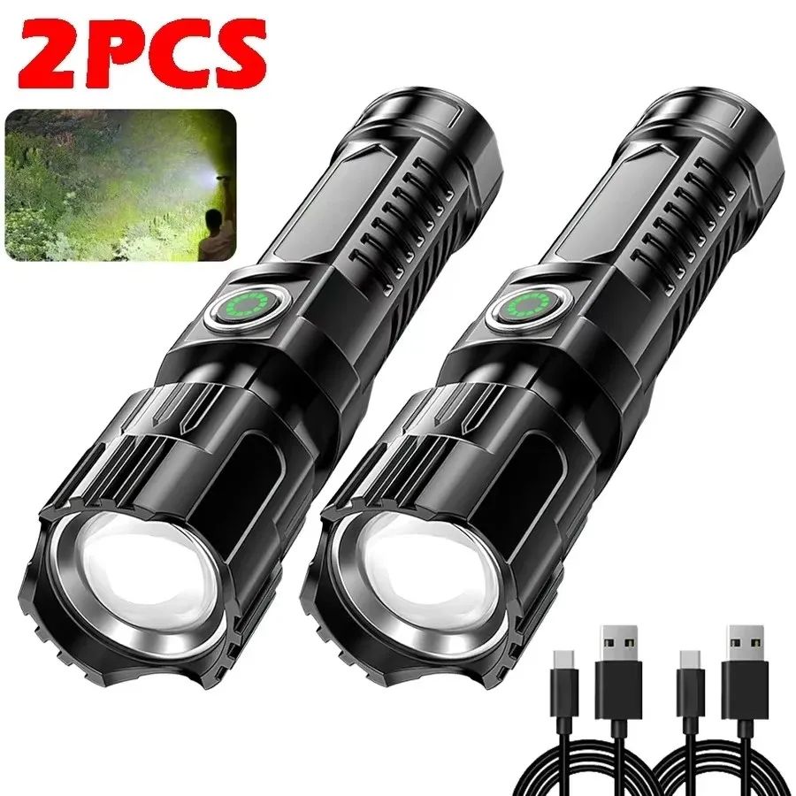 PowerBeam 2000LM Tactical Flashlight – Rechargeable LED Flashlight with Zoom & Display