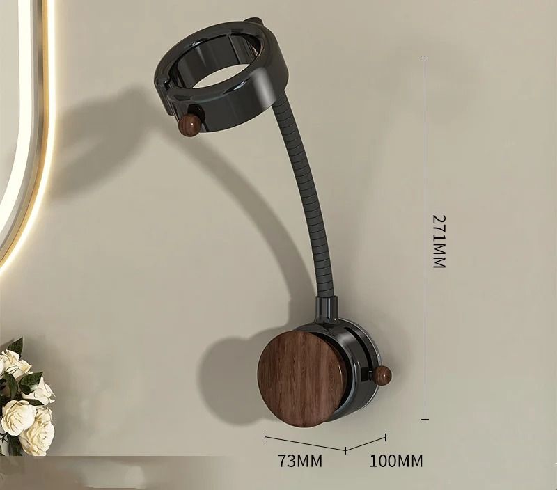 Rotatable Wall Mounted Hair Dryer Holder with Adjustable Arm
