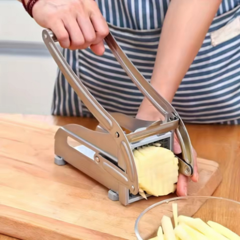 Food Chopper, Stainless Steel Vegetable Cutting Machine, French Fry Slicer, Potato Cutter
