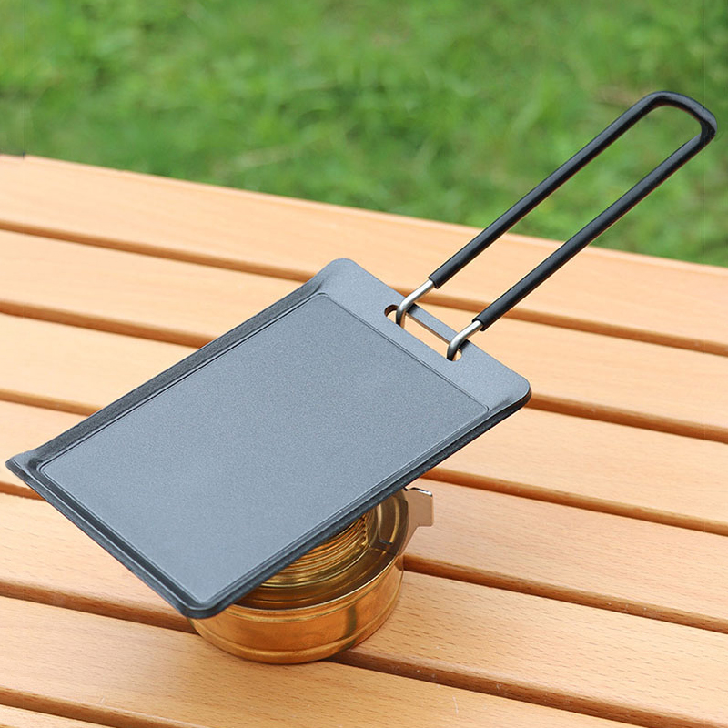 Portable Camping Cookware,Mini Iron Frying Pan for Travel & Outdoor BBQ,Compact Grill Pan for Hiking, Picnics &Adventure