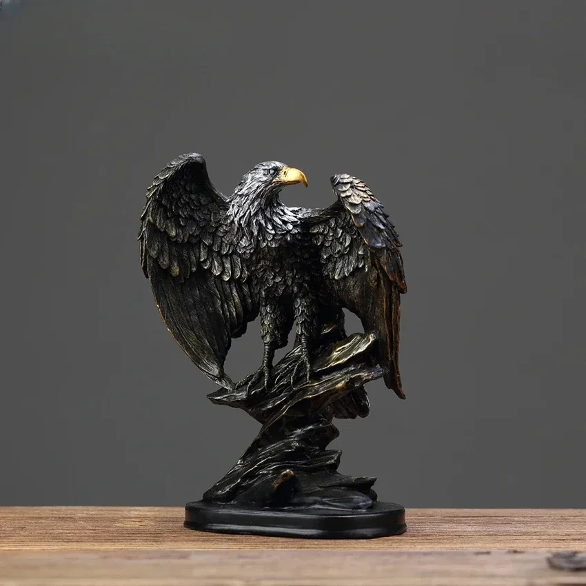 Majestic Eagle Statue Resin Desk Decor for Home Office Symbol of Power and Freedom