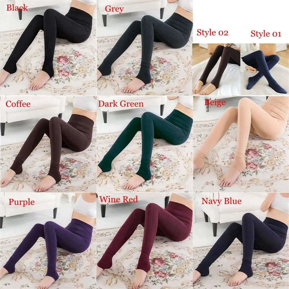 Women's Winter Thermal Fleece-Lined Leggings – Ultra Stretch Warm Slim Fit Pantyhose