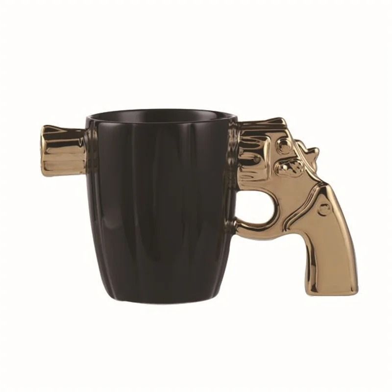 Creative 3D Revolver Modeling Ceramic Coffee Mug