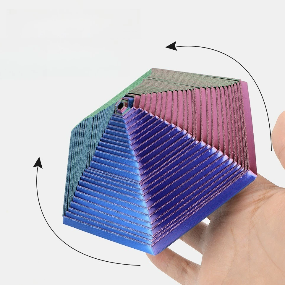 Printed Fractal Hexagon Toy – Mesmerizing Spiral Design, Pocket-Sized Stress Reliever, Exquisite Decor & Gift Item