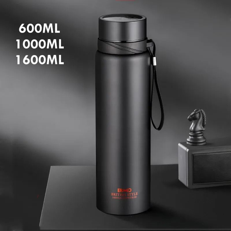 Double Stainless Steel Vacuum Flask With Filter Large Capacity Portable Sport Thermos Mug Coffee Tea Tumbler