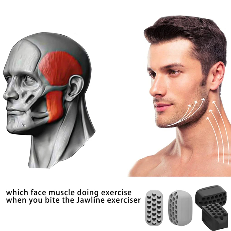 Facial Toner Silicone Jaw Exerciser, Jawline Fitness Ball, Neck & Chin Toning Equipment, Double Chin Lifting Beauty Tool