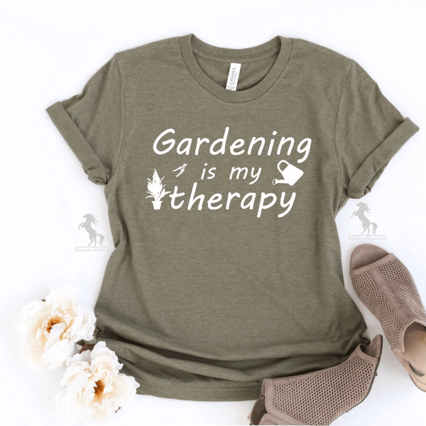 Comfort Colors Gardening Is My Therapy Shirt Plant Lover Gardening Tee Gift