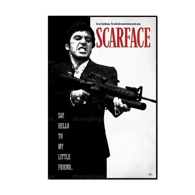 Scarface Poster Al Pacino Wall Art Gangster Movie Canvas Print