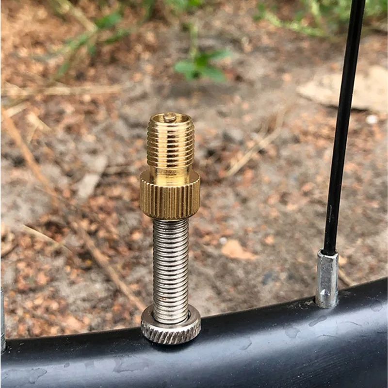 Premium Presta To Schrader Golden Valve Adapter, Valve Adapter Bike Valve Converter Bicycle Accessories