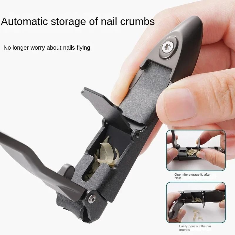 Anti-Splash Nail Clipper with Built-In Catcher