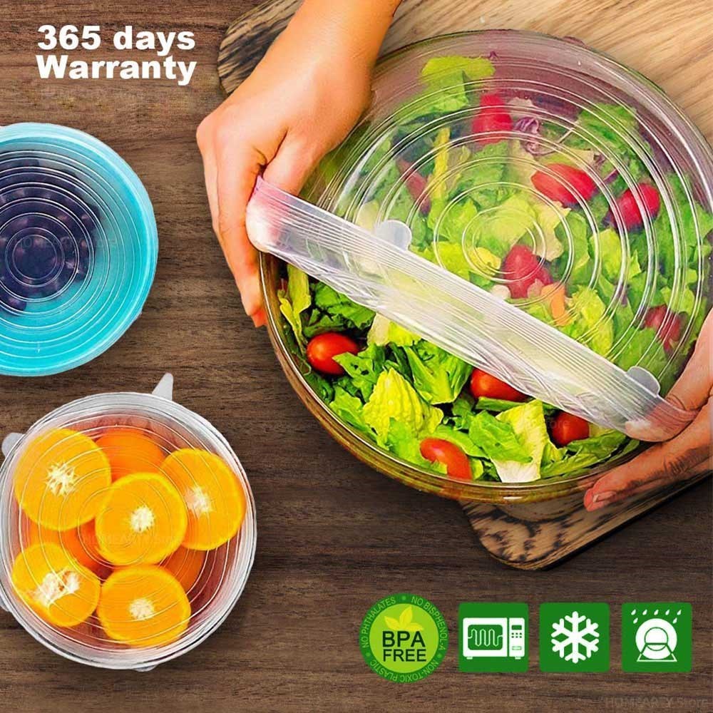 Universal Silicone Stretch Lids for Kitchen Bowls and Food Storage