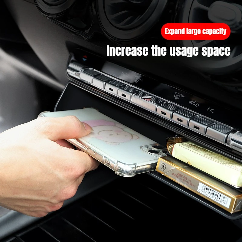 Premium Car Central Control Storage Box Trim for Mercedes Benz A/CLA/GLB/GLA Class, 2020-2023 Luxury Car Accessories