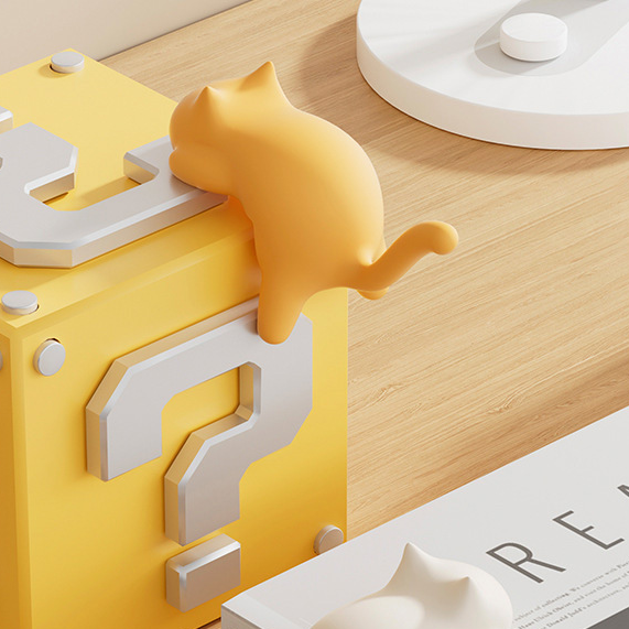 Cute Cat-Shaped Creative Desktop Hooks, Key Holder Organizer for Office Desk, Bag Storage Hooks, Table Edge Key chain